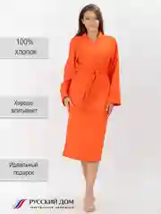 Халат банный вафельный, коралл