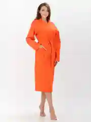 Халат банный вафельный, коралл