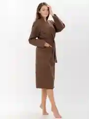 Халат банный вафельный, шоколад