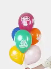 Оранжевый воздушный шар с днем рождения, латексные, 12 х 30см, 1 шт