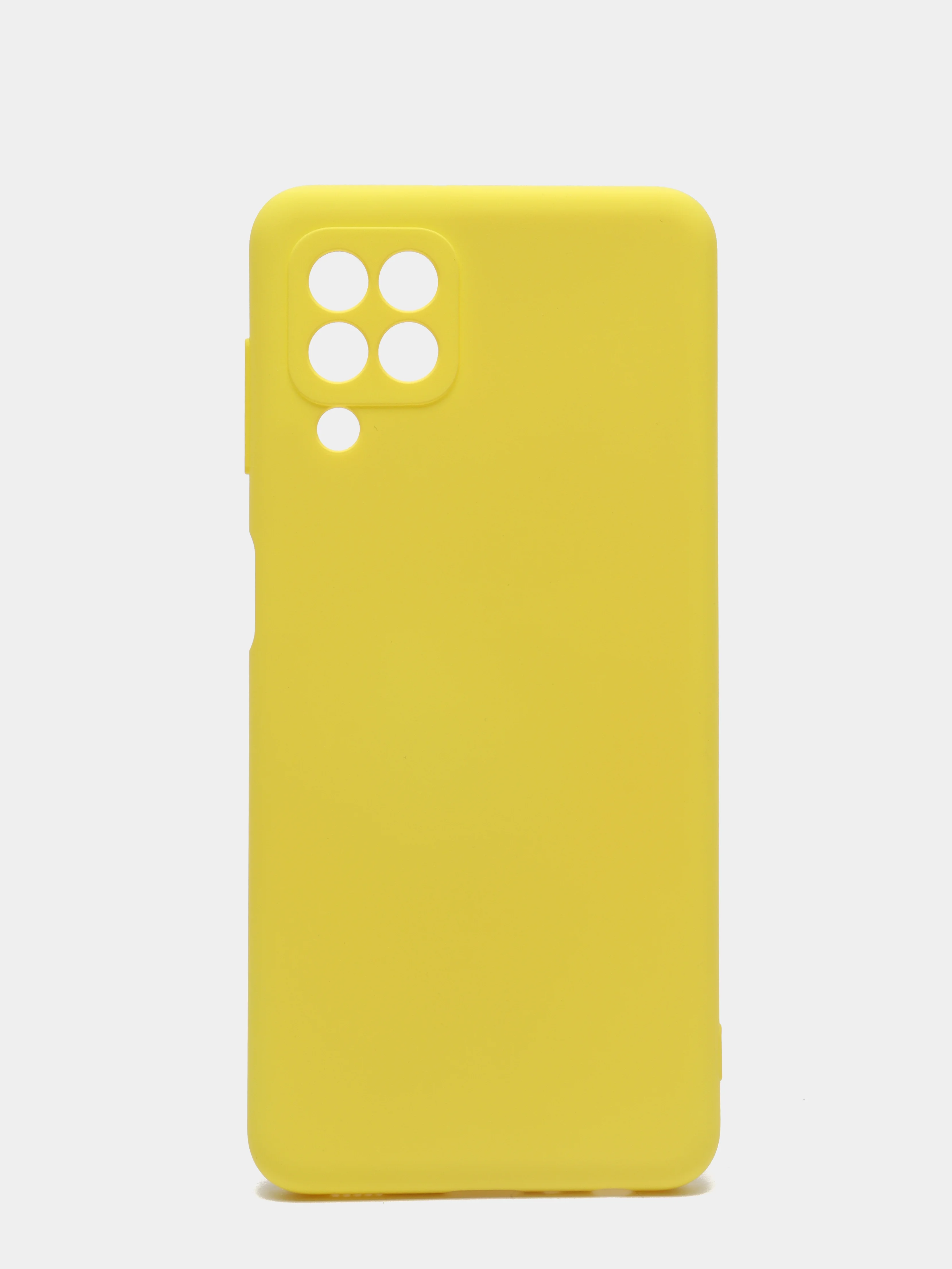 Желтый чехол Samsung A22 4G, M22, M32 c защитой камеры и бархатом внутри