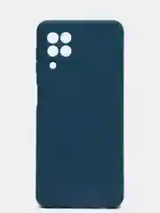 Синий чехол Samsung A22 4G, M22, M32 c защитой камеры и бархатом внутри
