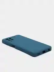 Синий чехол Samsung A22 4G, M22, M32 c защитой камеры и бархатом внутри