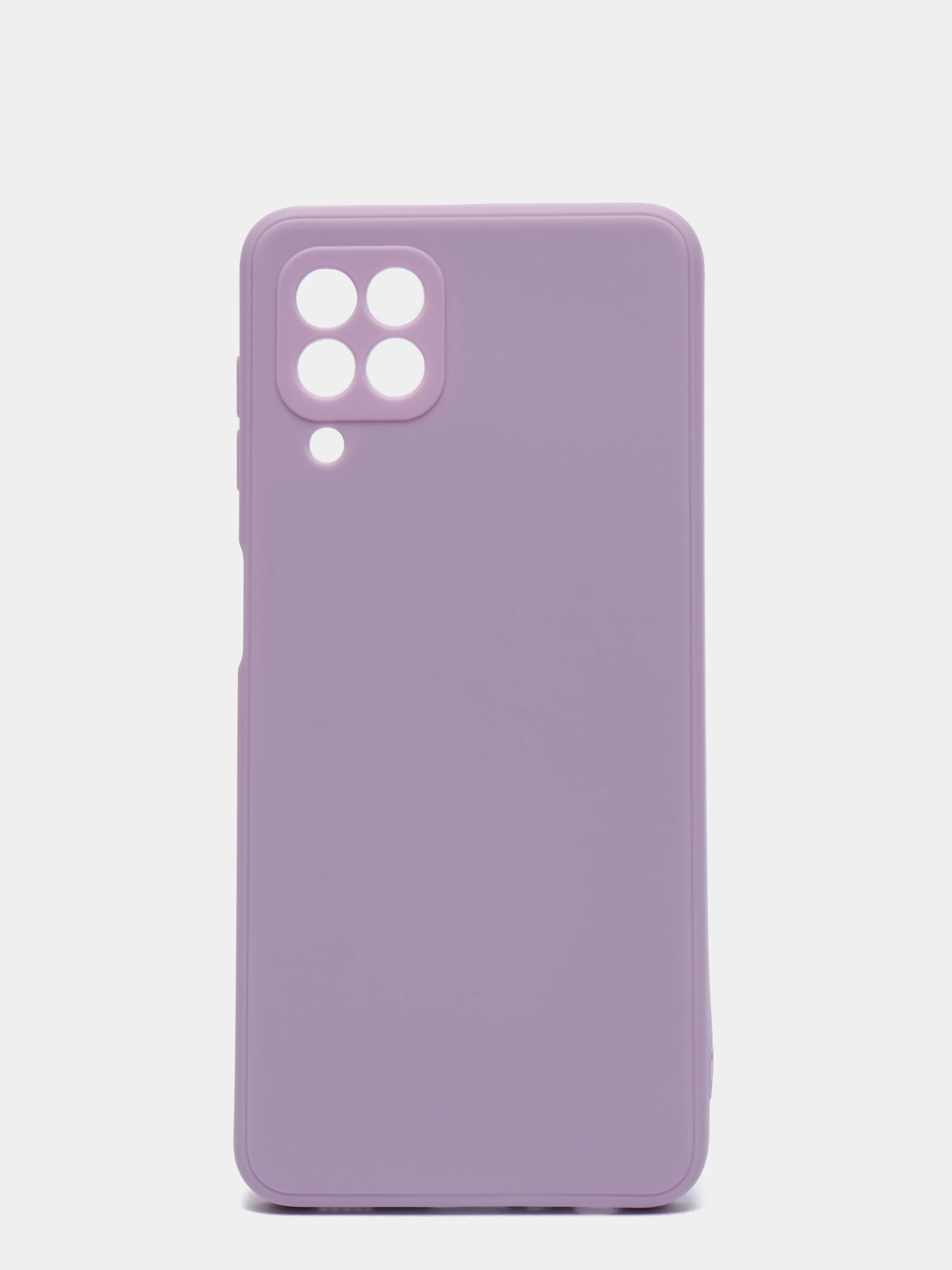 Сиреневый чехол Samsung A22 4G, M22, M32 c защитой камеры и бархатом внутри