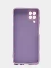 Сиреневый чехол Samsung A22 4G, M22, M32 c защитой камеры и бархатом внутри