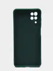 Зеленый чехол Samsung A12, M12 c защитой камеры и бархатом внутри