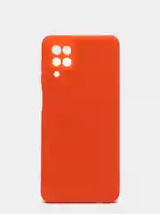 Красный чехол Samsung A12, M12 c защитой камеры и бархатом внутри