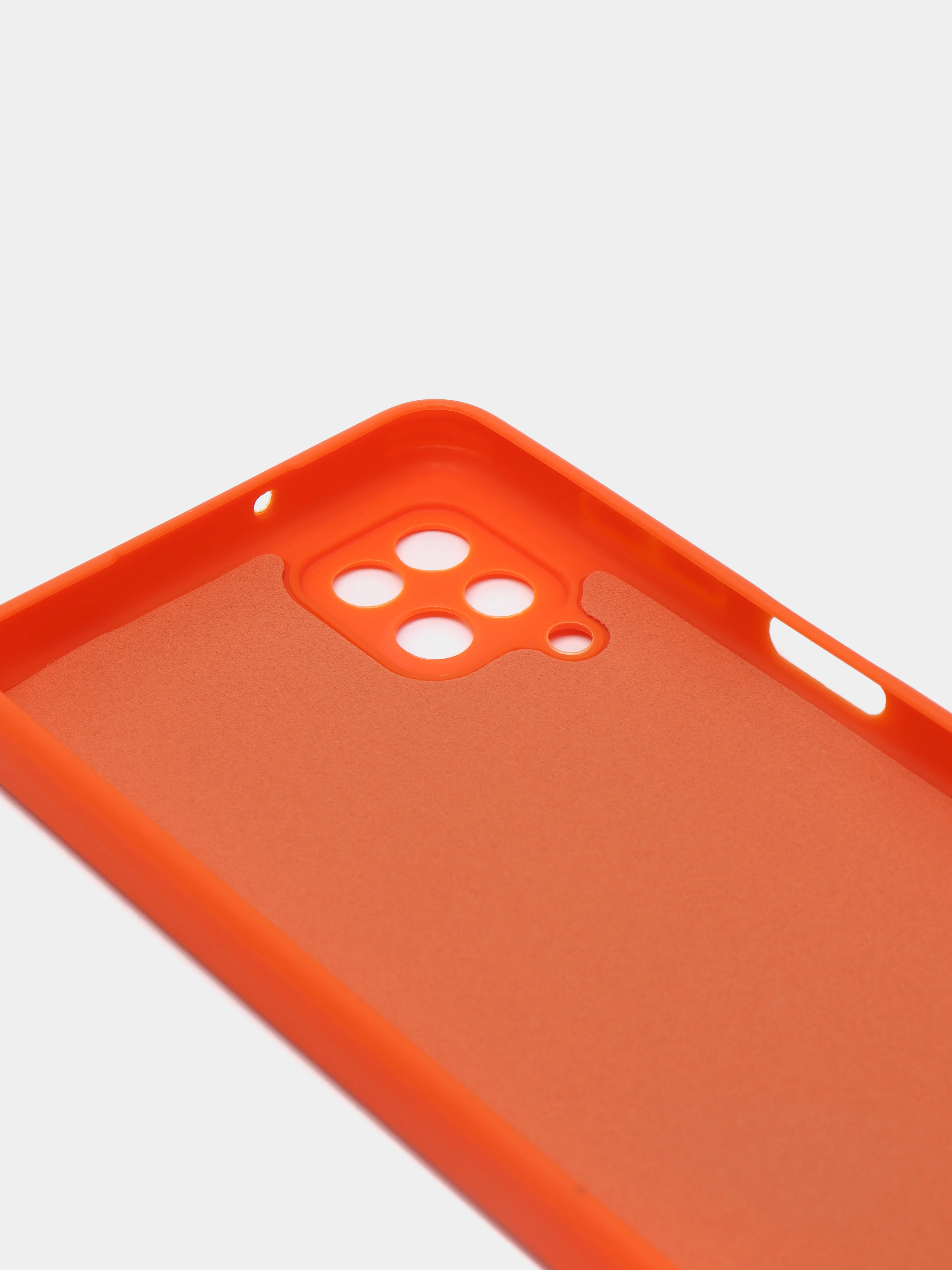 Красный чехол Samsung A12, M12 c защитой камеры и бархатом внутри