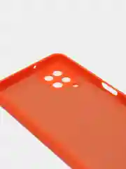 Красный чехол Samsung A12, M12 c защитой камеры и бархатом внутри
