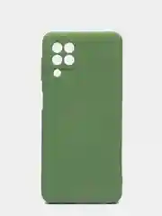 Оливковый чехол Samsung A22 4G, M22, M32 c защитой камеры и бархатом внутри