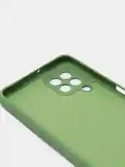 Оливковый чехол Samsung A22 4G, M22, M32 c защитой камеры и бархатом внутри