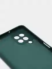 Зеленый чехол Samsung A22 4G, M22, M32 c защитой камеры и бархатом внутри
