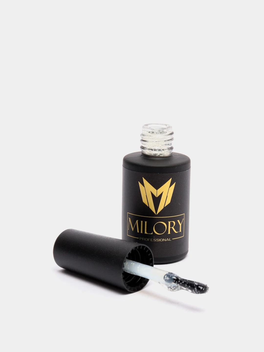 Гель-лак Milory Egg Black UV/LED, прозрачный, с белыми вкраплениями, 10 г
