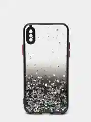 Черный чехол для iPhone 11 12 13 14 Pro Max 7 8 X XS XR mini Plus айфон про макс с блестками