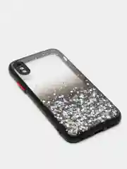 Черный чехол для iPhone 11 12 13 14 Pro Max 7 8 X XS XR mini Plus айфон про макс с блестками