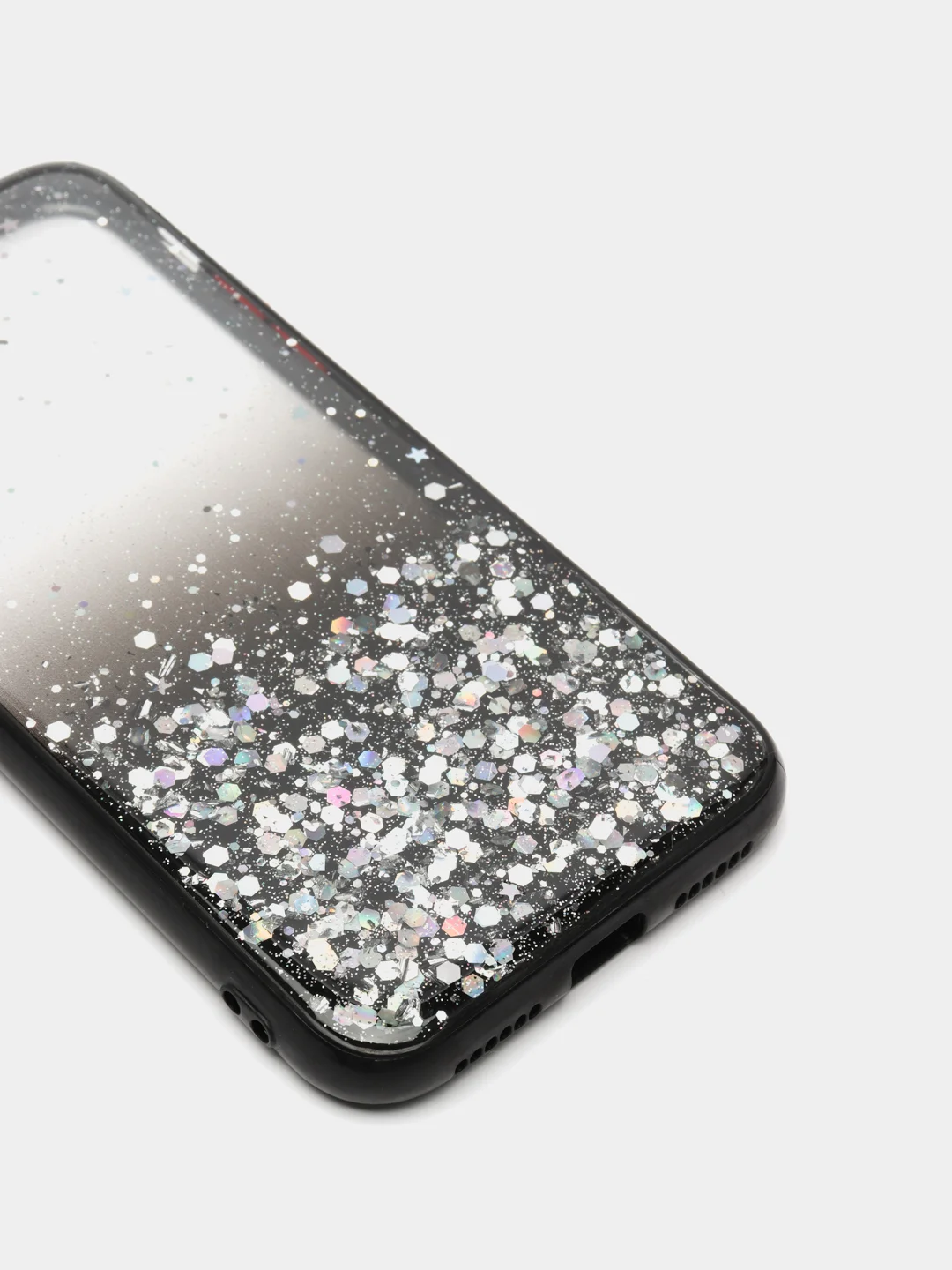 Черный чехол для iPhone 11 12 13 14 Pro Max 7 8 X XS XR mini Plus айфон про макс с блестками
