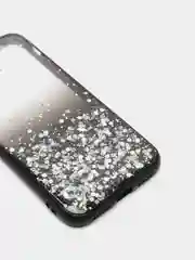 Черный чехол для iPhone 11 12 13 14 Pro Max 7 8 X XS XR mini Plus айфон про макс с блестками