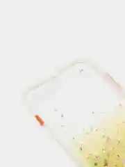 Желтый чехол для iPhone 11 12 13 14 Pro Max 7 8 X XS XR mini Plus айфон про макс с блестками