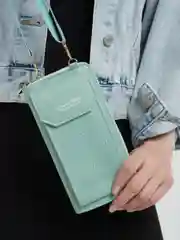 Мятный женская сумка-клатч, с отделением для телефона