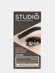 Стойкая краска для бровей с эффектом татуажа Studio, Графитовый, 30+20 мл