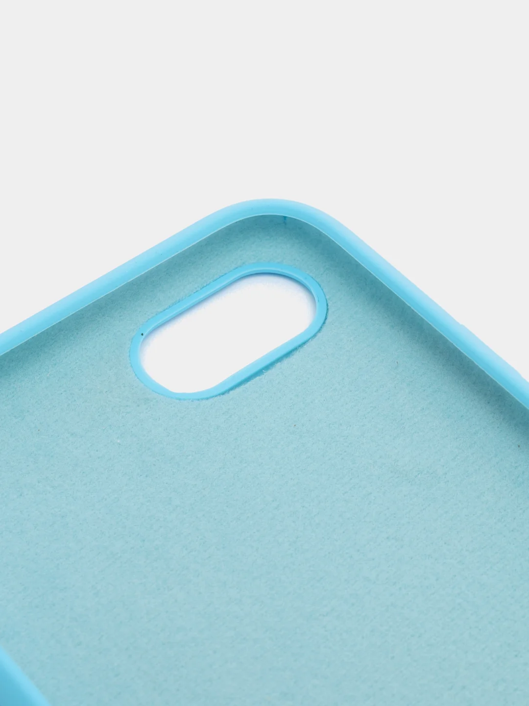 Голубой чехол Silicone Case для iPhone 7, 8, SE 2020, с открытым низом