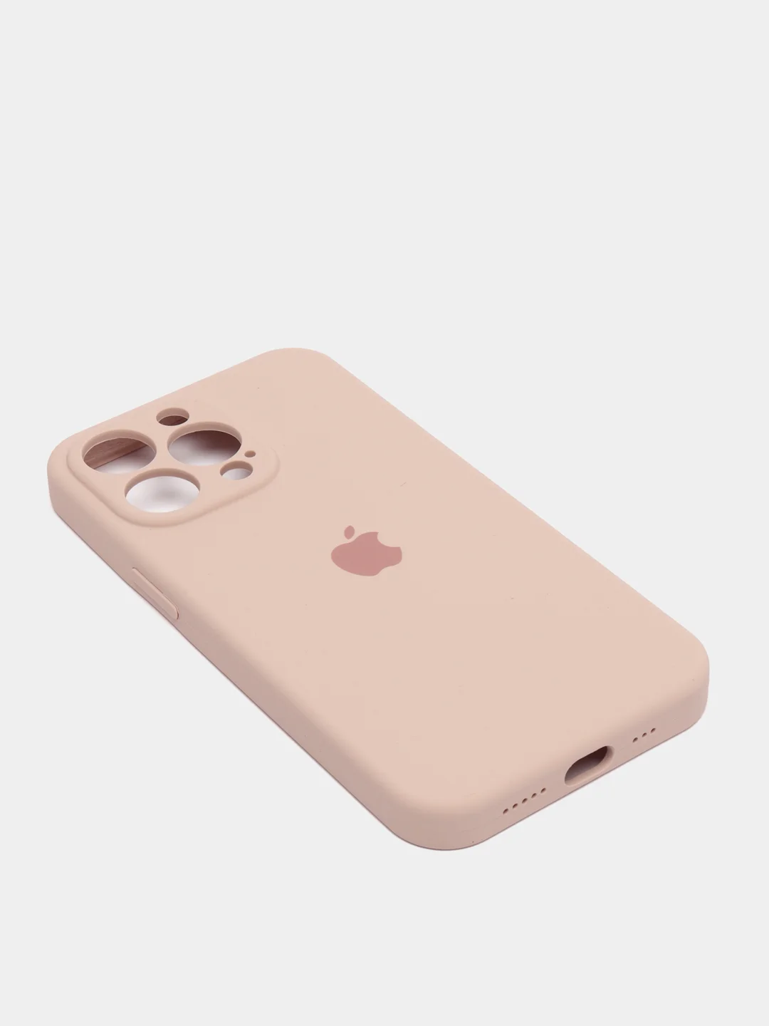 Кремовый чехол Silicone Case для iPhone 13 Pro, с защитой камеры, закрытый низ