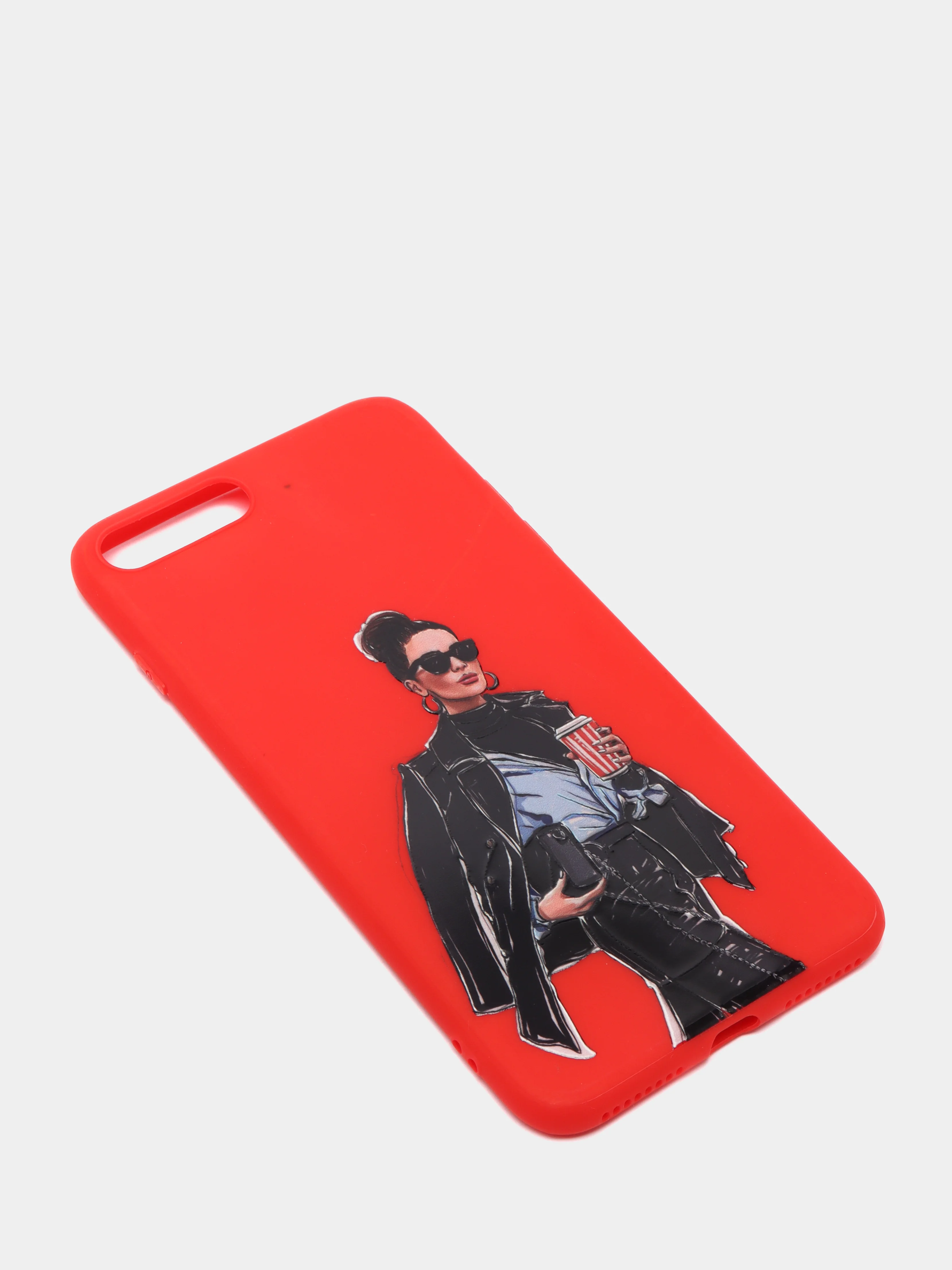 Алый чехол с рисунком для iPhone 7 Plus, 8 Plus