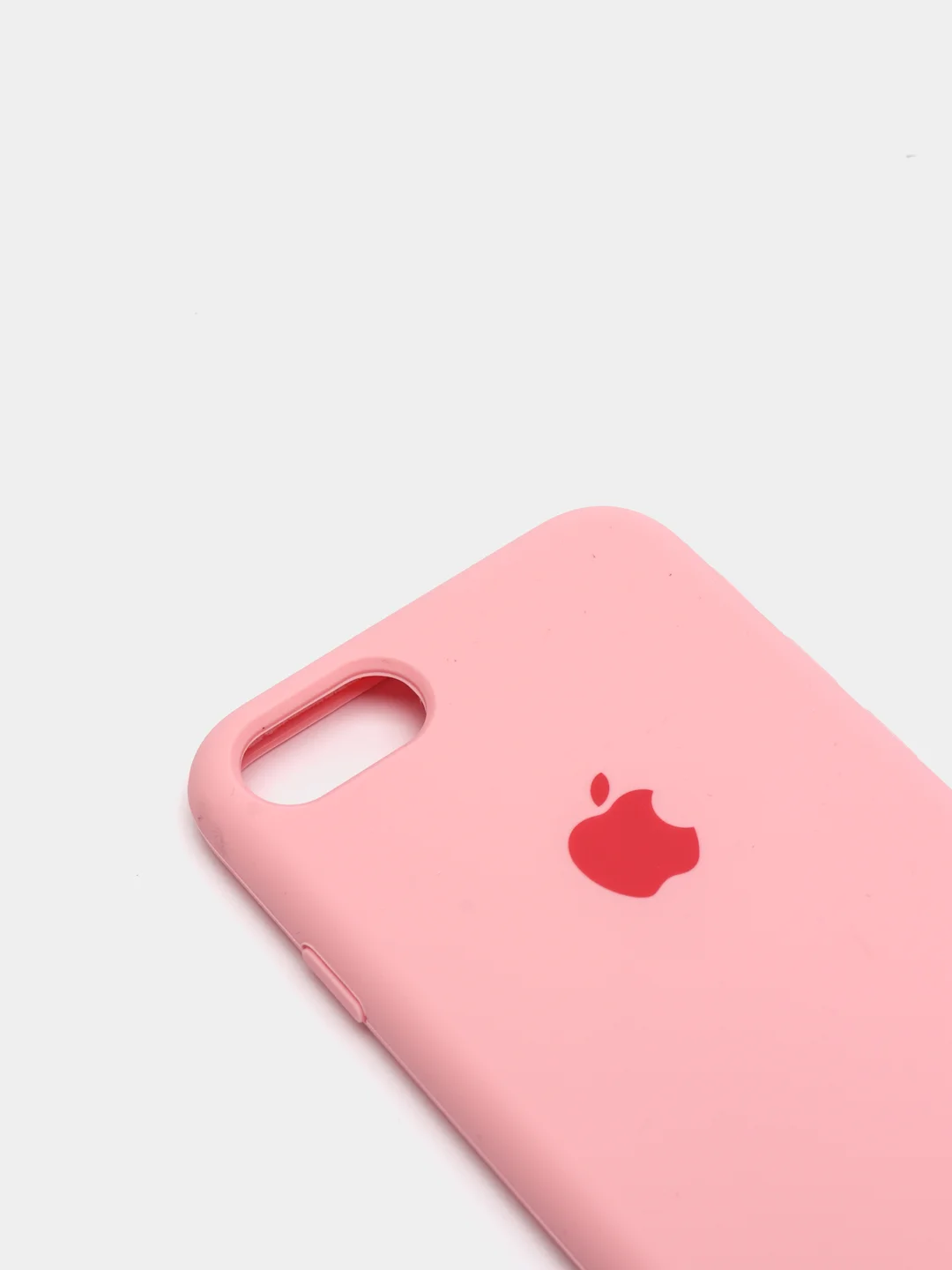 Розовый чехол Silicone Case для iPhone 7, 8, SE 2020, с открытым низом