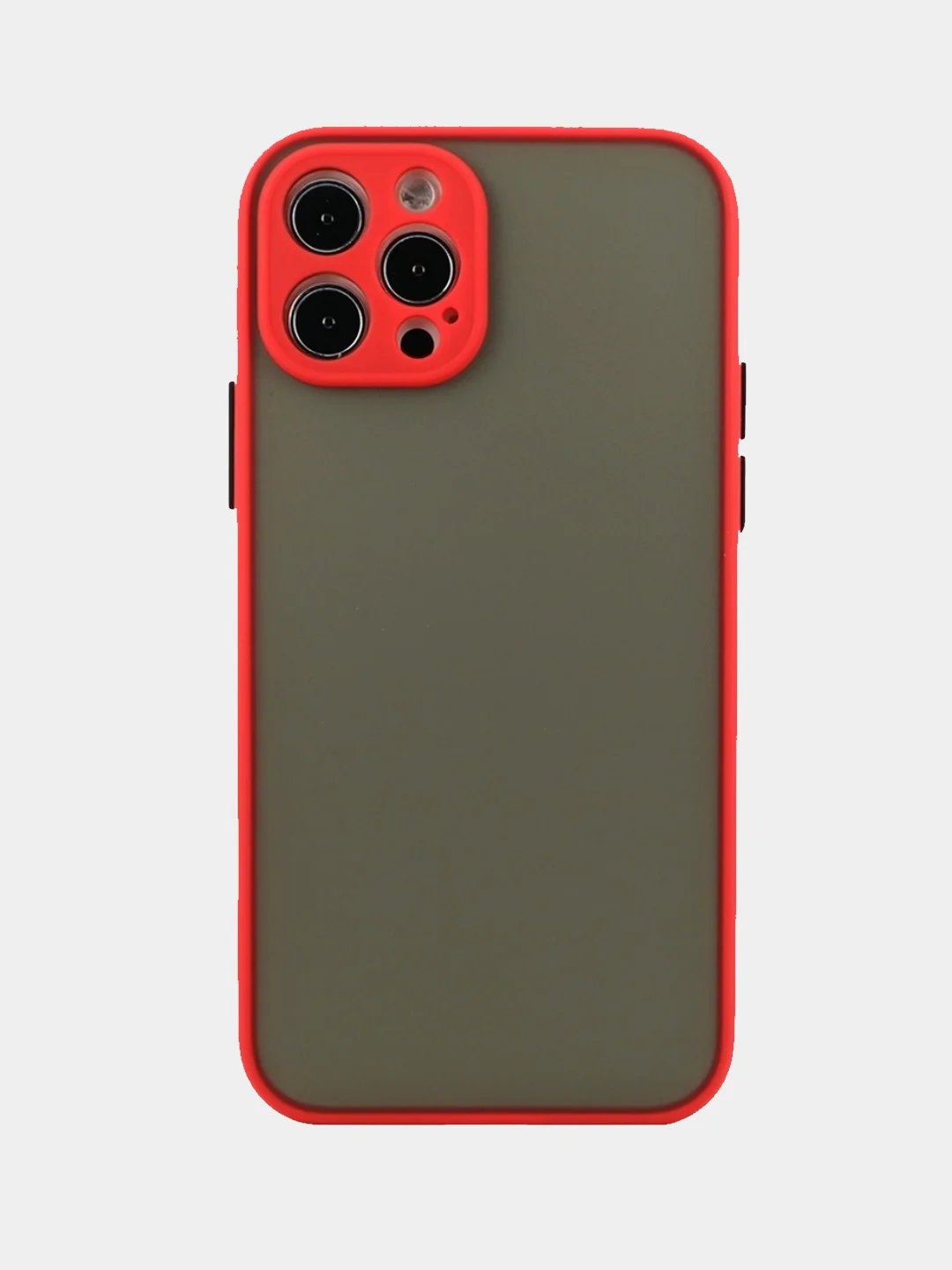 Красный чехол для iPhone 12, 12 Pro, Pro Max, Mini Айфон Про Макс Мини матовый с защитой камеры