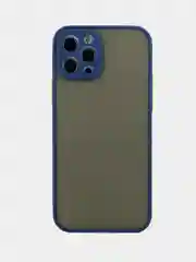 Синий меланж чехол для iPhone 12, 12 Pro, Pro Max, Mini Айфон Про Макс Мини матовый с защитой камеры