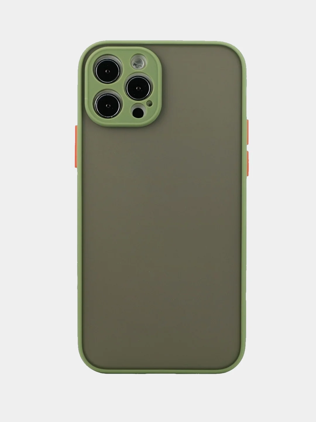 Зелёный хаки чехол для iPhone 12, 12 Pro, Pro Max, Mini Айфон Про Макс Мини матовый с защитой камеры