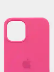 Тёмно-розовый чехол Silicone Case для iPhone 12, 12 Pro с открытым низом