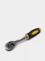Желтый ключ гаечный 3 / 8 " со встроенной трещоткой и прорезиненной ручкой, длина 20 см, 72 зуба