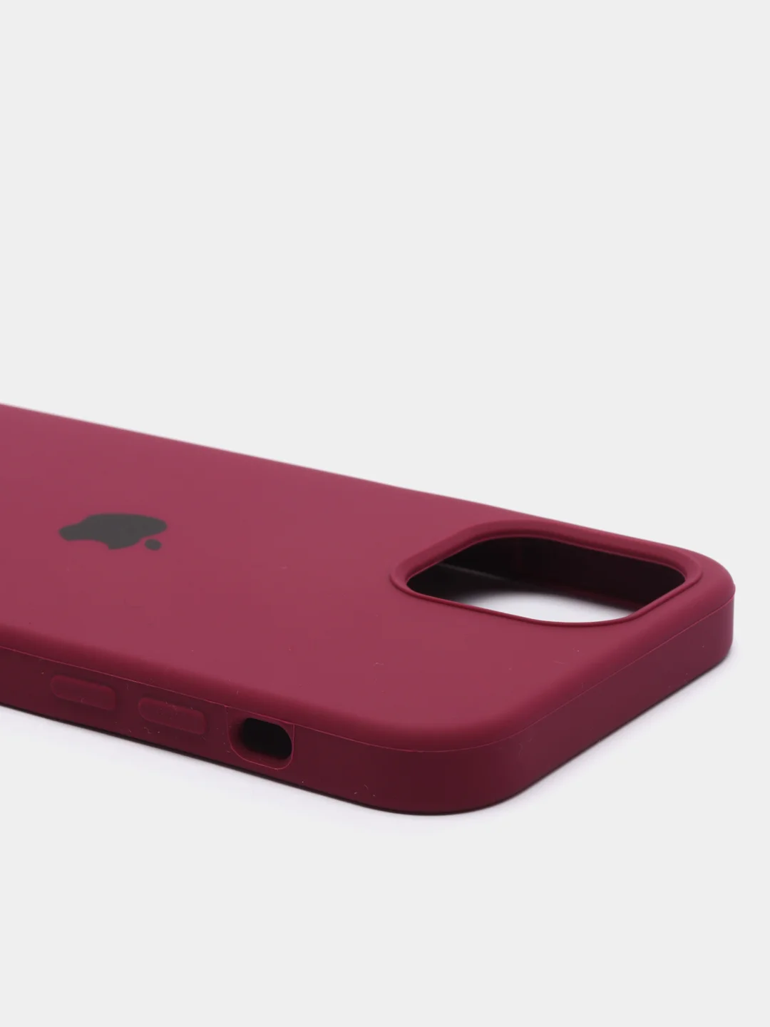 Багровый чехол Silicone Case для iPhone 12, 12 Pro с открытым низом