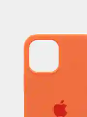 Оранжевый чехол Silicone Case для iPhone 12, 12 Pro с открытым низом