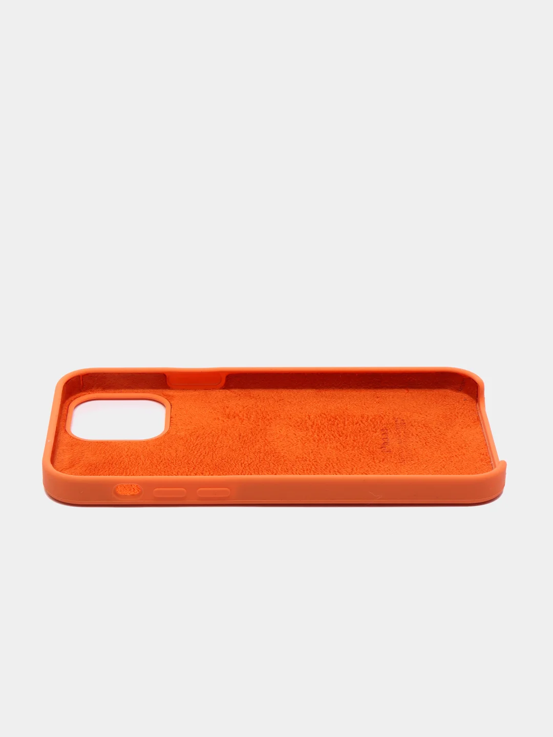 Оранжевый чехол Silicone Case для iPhone 12, 12 Pro с открытым низом