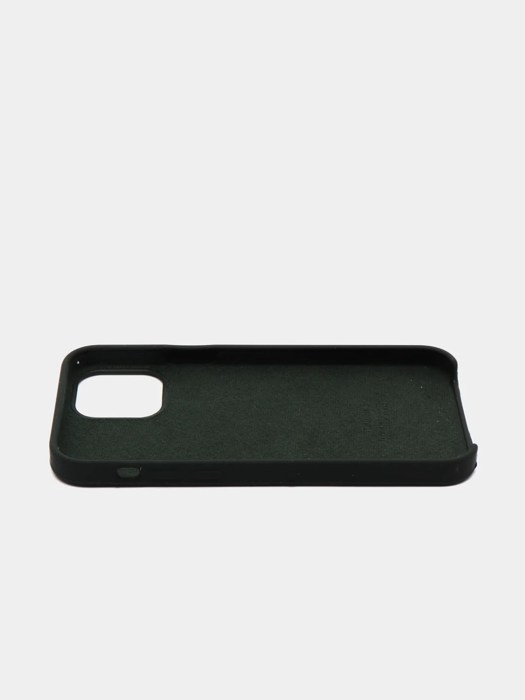 Тёмно-зелёный чехол Silicone Case для iPhone 12, 12 Pro с открытым низом