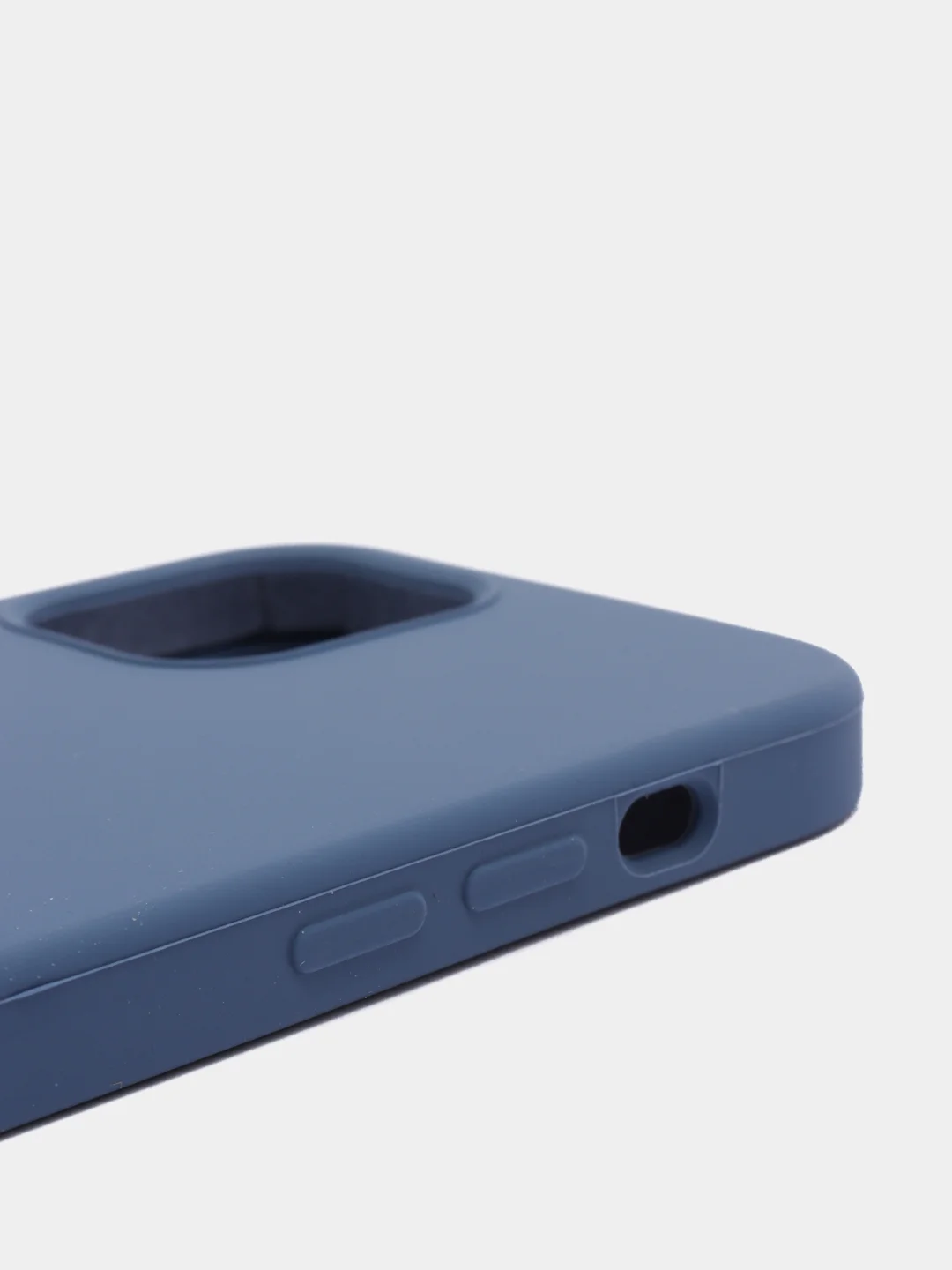 Синий меланж чехол Silicone Case для iPhone 12, 12 Pro с открытым низом
