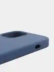 Синий меланж чехол Silicone Case для iPhone 12, 12 Pro с открытым низом