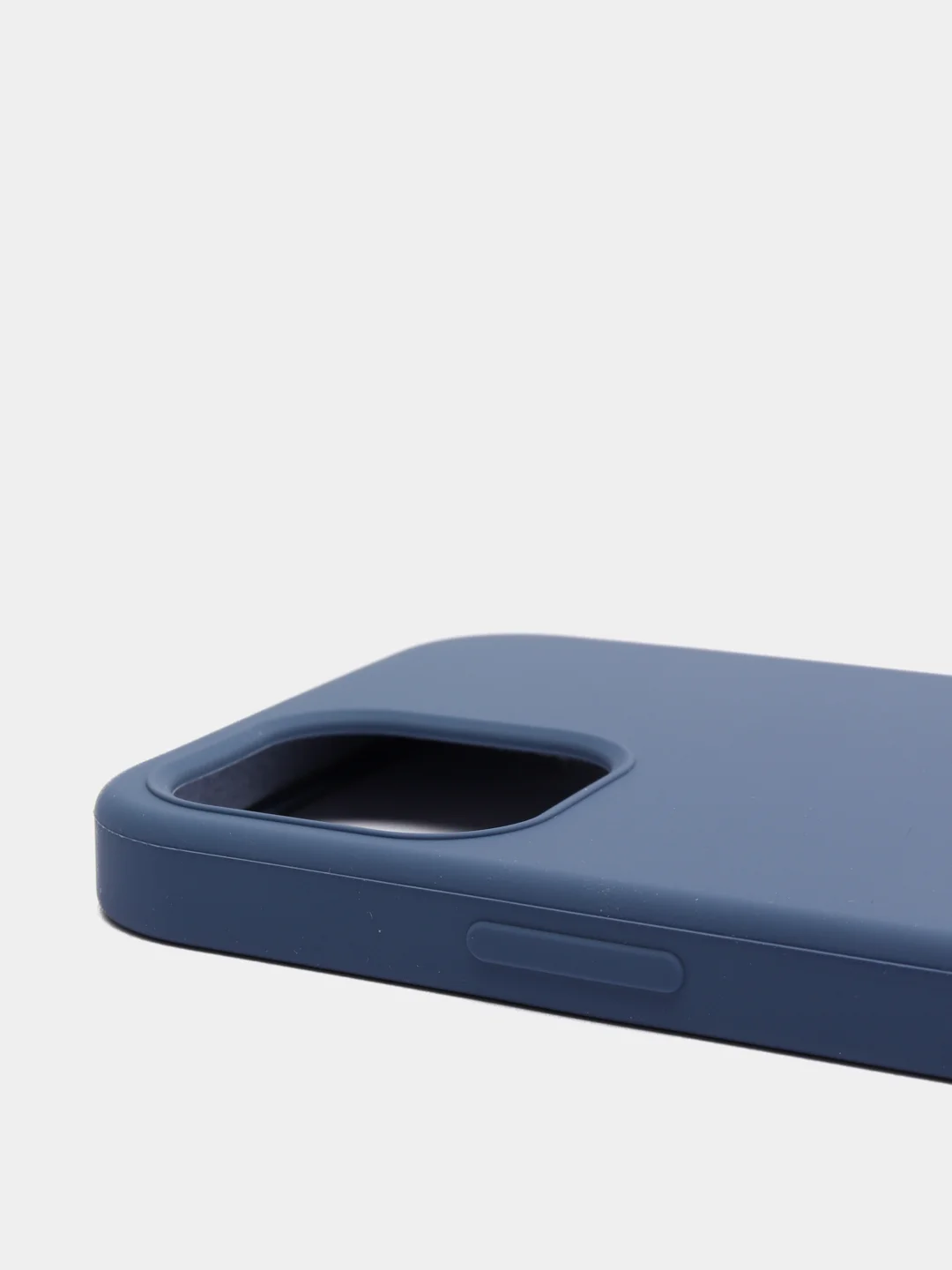 Синий меланж чехол Silicone Case для iPhone 12, 12 Pro с открытым низом