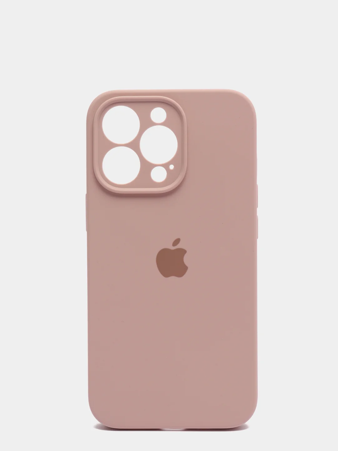 Бежевый чехол Silicone Case для iPhone 13 Pro, с защитой камеры, закрытый низ