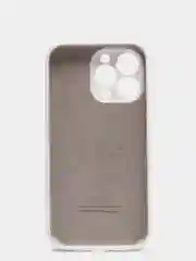 Белый чехол Silicone Case для iPhone 13 Pro, с защитой камеры, закрытый низ