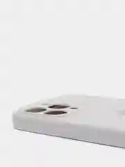 Белый чехол Silicone Case для iPhone 13 Pro, с защитой камеры, закрытый низ
