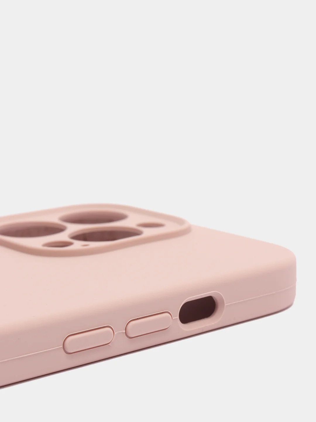 Бежевый чехол Silicone Case для iPhone 13 Pro, с защитой камеры, закрытый низ