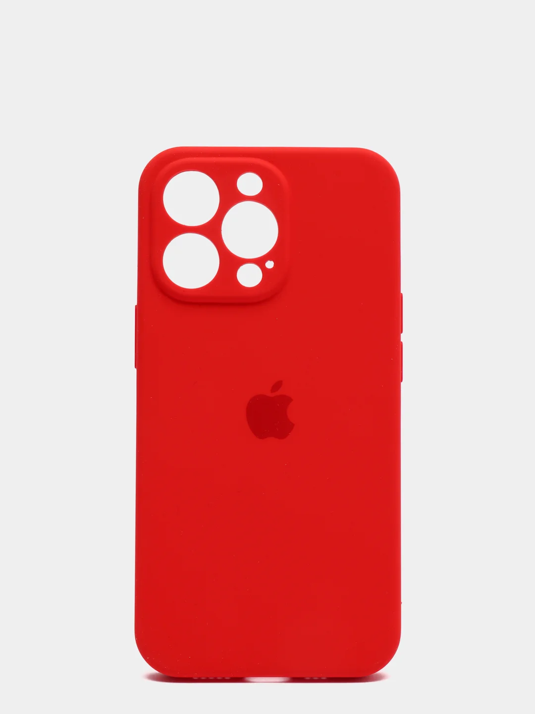 Алый чехол Silicone Case для iPhone 13 Pro, с защитой камеры, закрытый низ