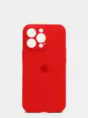 Алый чехол Silicone Case для iPhone 13 Pro, с защитой камеры, закрытый низ