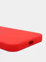 Алый чехол Silicone Case для iPhone 13 Pro, с защитой камеры, закрытый низ