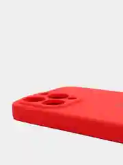 Алый чехол Silicone Case для iPhone 13 Pro, с защитой камеры, закрытый низ