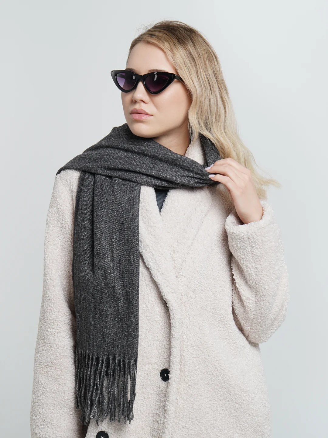 Черный палантины женские/шарф платок жен/осень/зима/подарок маме/Blend Cashmere/головн/маме