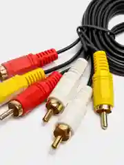 Аудио-видео кабель, тюльпаны 3 RCA - 3RCA 1,5 метра, кабель для приставки, для телевизора